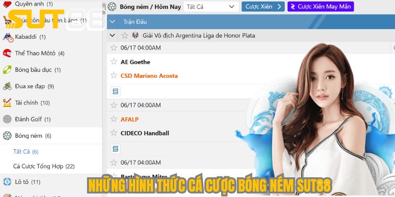 Tổng hợp những thể loại cá cược bóng ném Sut88